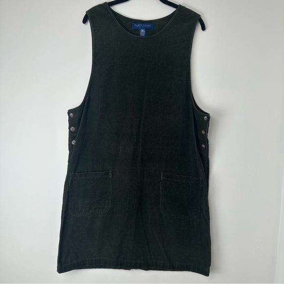 Karen Scott Dresses & Skirts - Karen Scott Dress Size Large Green Corduroy Overall Jumper Cottagecore